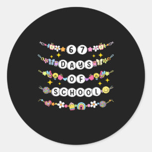 Adesivo 67 Dias De Escola Engraçado Pulseira Para Meninas