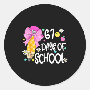 Adesivo 67 Dias De Escola Meninas Coquete Laço 67º Dia De