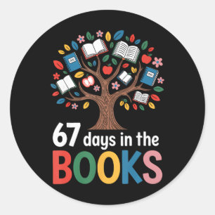 Adesivo 67 Dias No Livro Professor Leitura Árvore 67º Dia