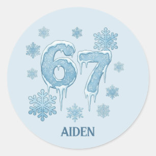 Adesivo 67 Divertido 6 7 Seis Sete Natal Personalizado