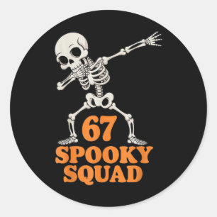 Adesivo 67 Equipe Assustadora Esqueleto de Halloween 