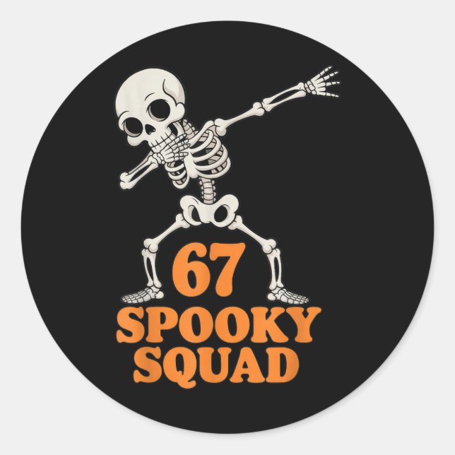 Adesivo 67 Equipe Assustadora Esqueleto de Halloween  (Frente)