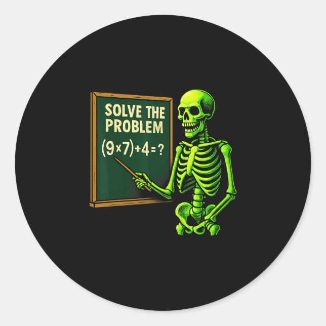 Adesivo 67 Esqueleto de Halloween de Matemática Meme para  (Frente)