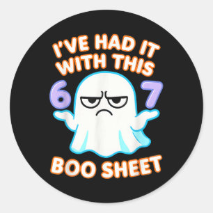 Adesivo 67 Fantasia de Halloween Lençol de Boo 6 7 Meme Se