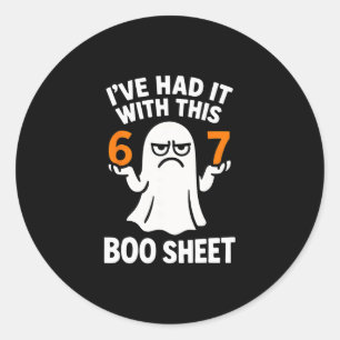Adesivo 67 Fantasia de Halloween Meme 6 7 Folha Boo Divert