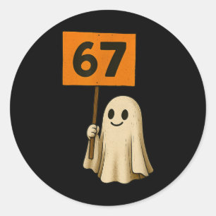 Adesivo 67 Fantasma de Halloween Fofo Design Minimalista V