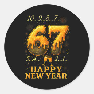 Adesivo 67 Feliz Ano Novo Seis Sete Contagem Regressiva Di