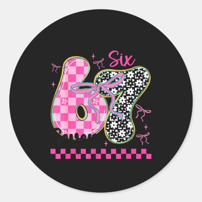 Adesivo 67 Funny Meme Filled With Hearts Six Seven Valenti (Frente)