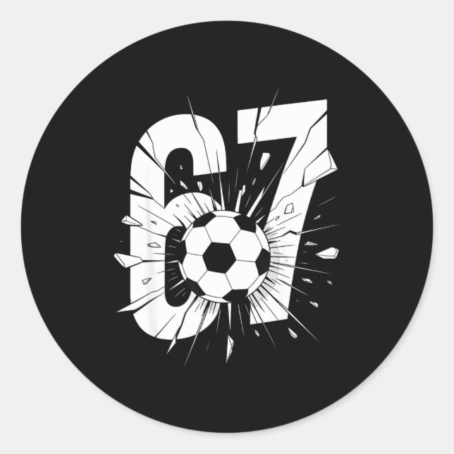 Adesivo 67 Futebol Six Seven 6 7 Meme 67  (Frente)