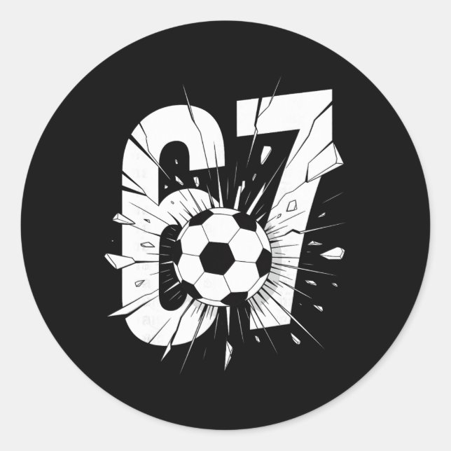 Adesivo 67 Futebol Six Seven 6 7 Meme 67 _2  (Frente)