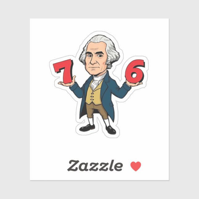 Adesivo 67 George Washington 7-6 Seis Sete Meme 67 (Folha)