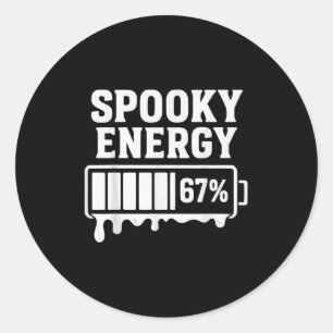 Adesivo 67 Halloween Assustadora Energia Brainrot Meme Sei