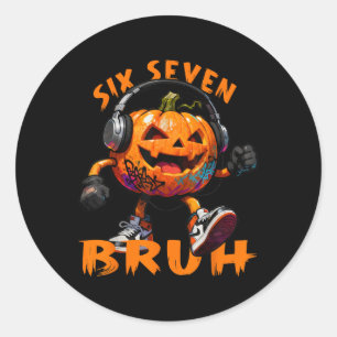Adesivo 67 Halloween Divertido Seis Sete Meme Brainrot Abó