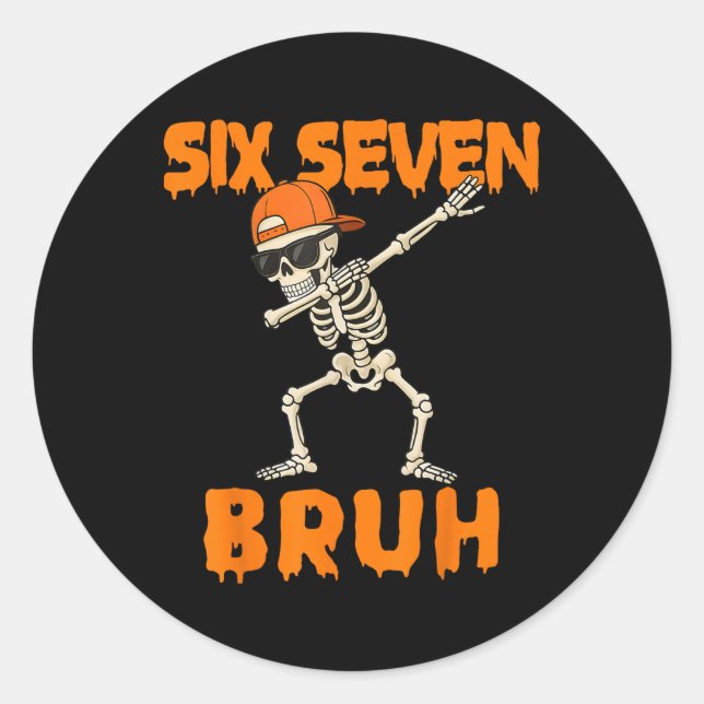 Adesivo 67 Halloween Divertido Seis Sete Meme Brainrot Abó (Frente)