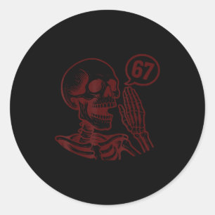 Adesivo 67 Halloween Esqueleto Seis Sete Meme Brainrot Div
