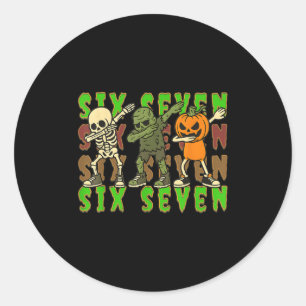 Adesivo 67 Halloween Meme Seis Sete Esqueleto Dabbing Zumb