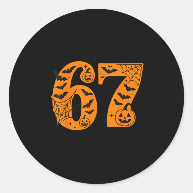 Adesivo 67 Halloween Seis Sete Meninos Brainrot (Frente)