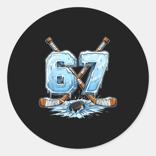 Adesivo 67 Hockey Drip Number Funny Meme Style Boys Graphi (Frente)