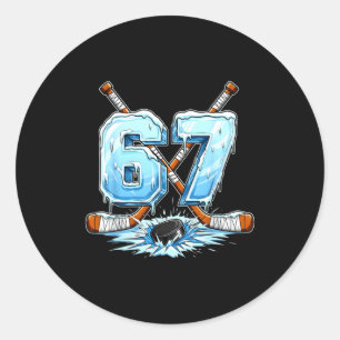Adesivo 67 Hockey Gotejamento Número Estilo de Meme Engraç