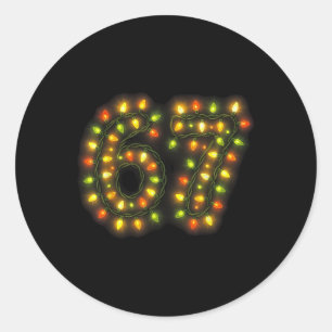 Adesivo 67 Luzes de Natal 6 7 Meme Gíria Gen Alpha