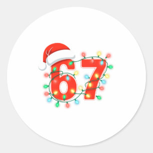 Adesivo 67 Luzes de Natal Meme Dizendo 6 7 Fantasia Xmas L