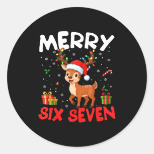 Adesivo 67 Meme Alegre Seis Sete Rena Natal Divertido W