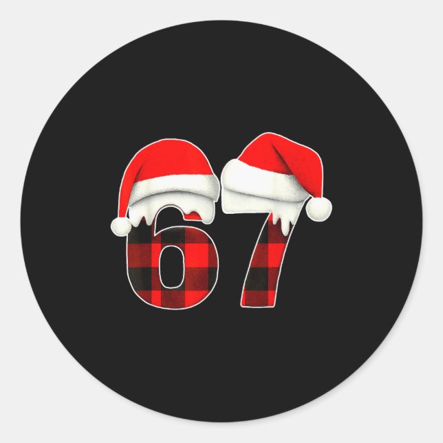 Adesivo 67 Meme Brainrot Funny Christmas Plaid Xmas Pajama (Frente)