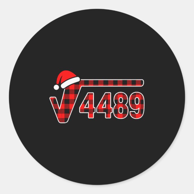 Adesivo 67 Meme Christmas Square Root 4489 Six Seven Math  (Frente)