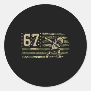 Adesivo 67 Meme Dabbing Menino Camuflagem EUA Bandeira Ame
