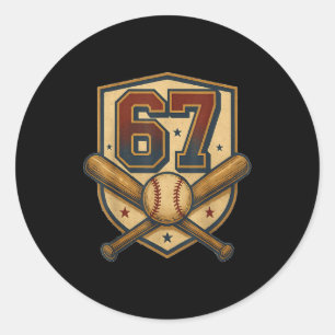 Adesivo 67 Meme de Beisebol Vintage Srts Crista Humor Retr