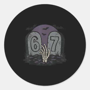 Adesivo 67 Meme de Halloween Esqueleto Soky - Six Seven Ge
