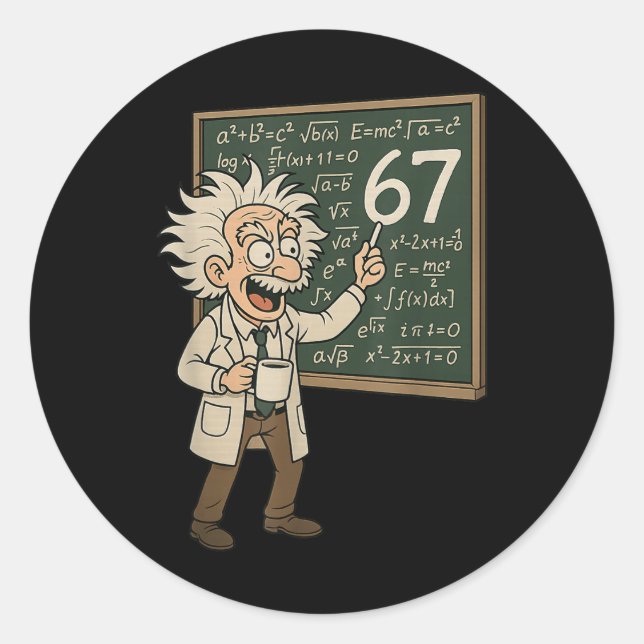 Adesivo 67 Meme de Matemática Engraçado Professor Gênio Qu (Frente)