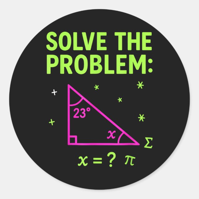 Adesivo 67 Meme de Matemática Resolva o Problema Professor (Frente)