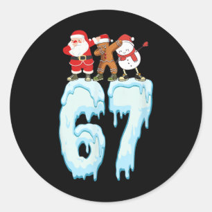 Adesivo 67 Meme de Natal 6 7 Números Seis Sete Divertido C