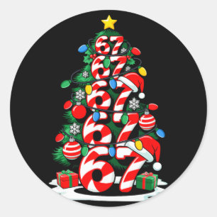 Adesivo 67 Meme Divertido Seis Sete Luzes De Natal Árvore
