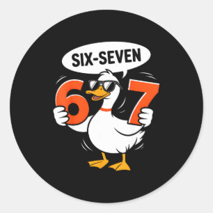 Adesivo 67 Meme do Pato Divertido Seis Sete Gíria Gen Alph