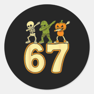 Adesivo 67 Meme Engraçado Números de Halloween Seis Sete H