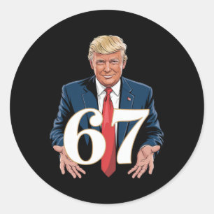 Adesivo 67 Meme Engraçado Trump 67 Mãos Meme Gíria 6 7 Mão
