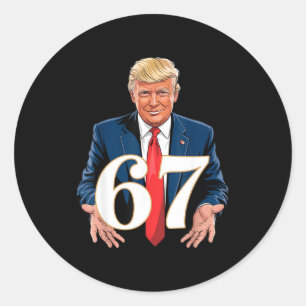Adesivo 67 Meme Engraçado Trump 67 Mãos Meme Gíria 6 7 Mão