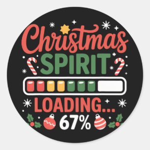 Adesivo 67 Meme Espírito de Natal Carregando 67% Seis Sete