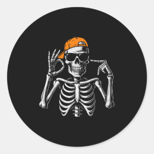 Adesivo 67 Meme Esqueleto Elegante Halloween Divertido Sei