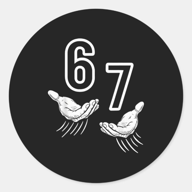 Adesivo 67 Meme Hand  (Frente)