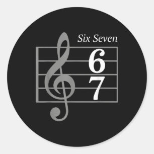 Adesivo 67 Meme Música Gíria Músico Seis Sete Música Diver