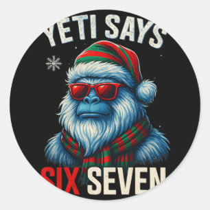 Adesivo 67 Meme Natal Pé Grande Engraçado Yeti Diz Seis Se