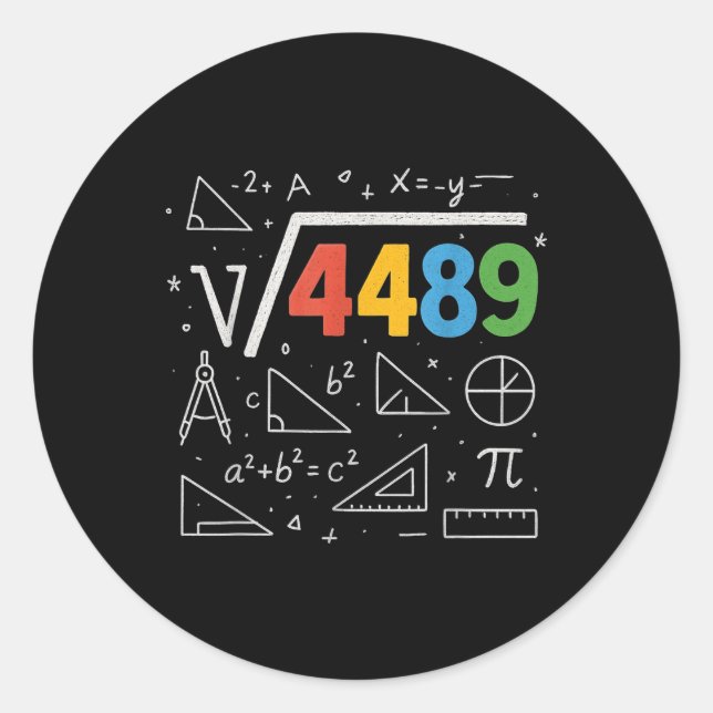 Adesivo 67 Meme Raiz Quadrada 4489 Gíria Seis Sete Profess (Frente)