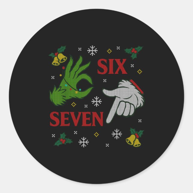 Adesivo 67 Meme Santa Hands Christmas Ugly Sweater Xmas Ce (Frente)