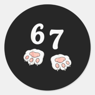 Adesivo 67 Meme Seis Sete 6 7 Camisa Meme Divertido Gato 6
