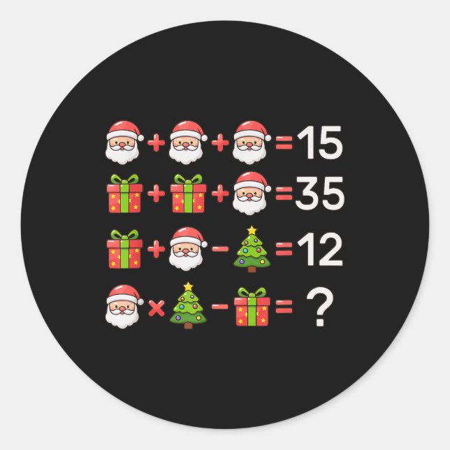 Adesivo 67 Meme Seis Sete Equação Matemática de Natal Log  (Frente)