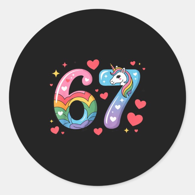 Adesivo 67 Meme Shirt Number Funny Six Seven 6 7  (Frente)
