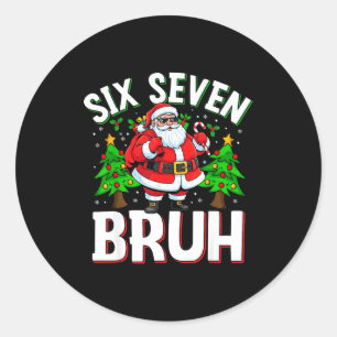 Adesivo 67 Meme Six Seven Bruh Papai Noel Natal Divertido 